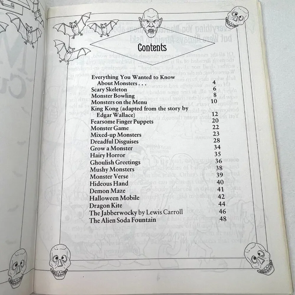 Vintage 1988 The Monster Cut and Color Book